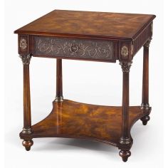 LUXURY BEDROOM FURNITURE Hammered brass panels luxury side table or night stand.