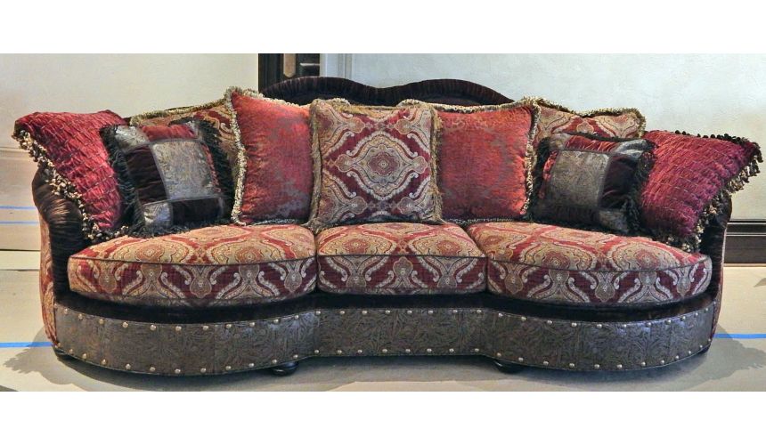 Luxury Leather & Upholstered Furniture Luxury red burgundy sofa or couch.
