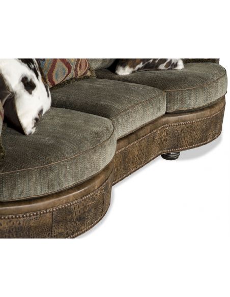 Luxury Leather & Upholstered Furniture 11 Blazing gunmetal blue sofa or couch.