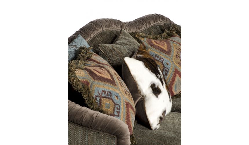 Luxury Leather & Upholstered Furniture 11 Blazing gunmetal blue sofa or couch.