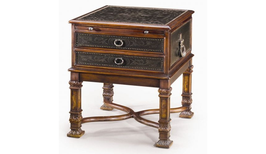 Square & Rectangular Side Tables Luxury traditional furniture. Chest of drawers side table.