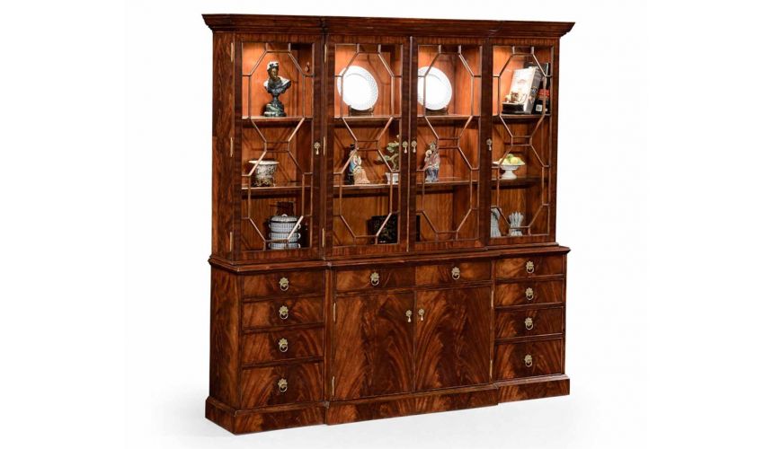 Bookcases Crotch Mahogany Bookcase Breakfront. Elegant Style