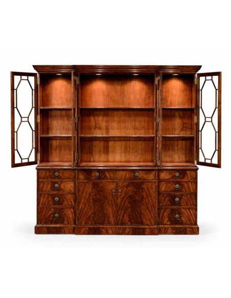 Bookcases Crotch Mahogany Bookcase Breakfront. Elegant Style