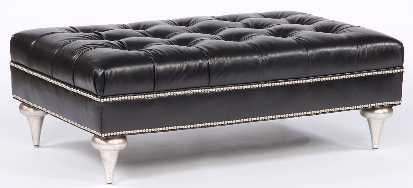 Luxury Leather & Upholstered Furniture Modern furniture. Tufted leather ottoman. 85