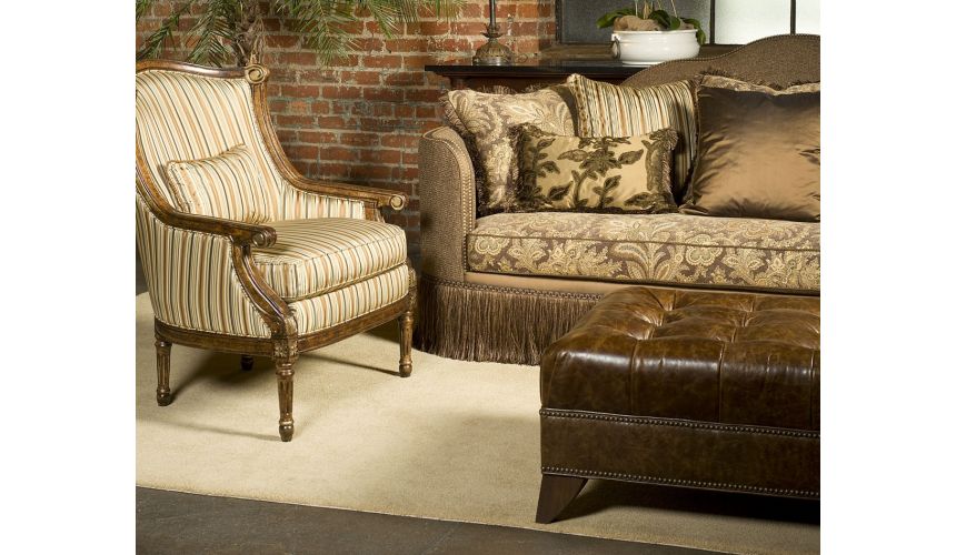 Luxury Leather & Upholstered Furniture Modern Style Button Back Sofa