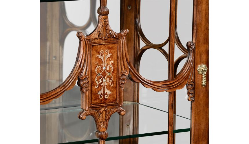 Breakfronts & China Cabinets Cabinet with Adjustable Glass in Slender Shape. 11