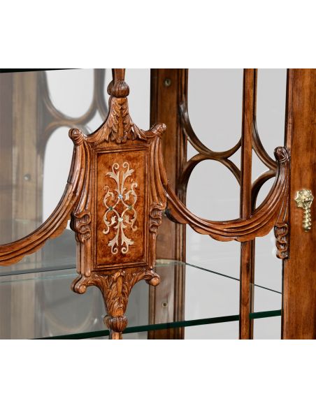 Breakfronts & China Cabinets Cabinet with Adjustable Glass in Slender Shape. 11