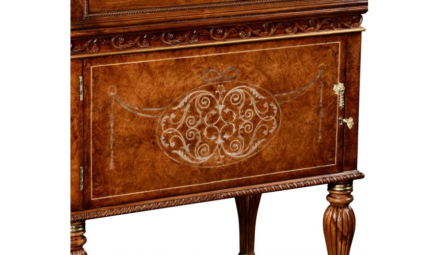 Breakfronts & China Cabinets Cabinet with Adjustable Glass in Slender Shape. 11