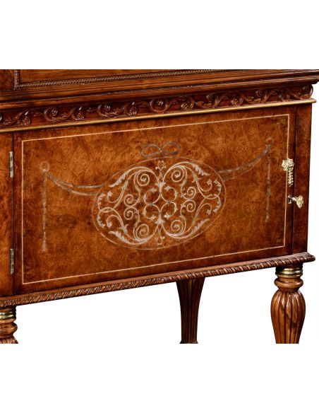 Breakfronts & China Cabinets Cabinet with Adjustable Glass in Slender Shape. 11