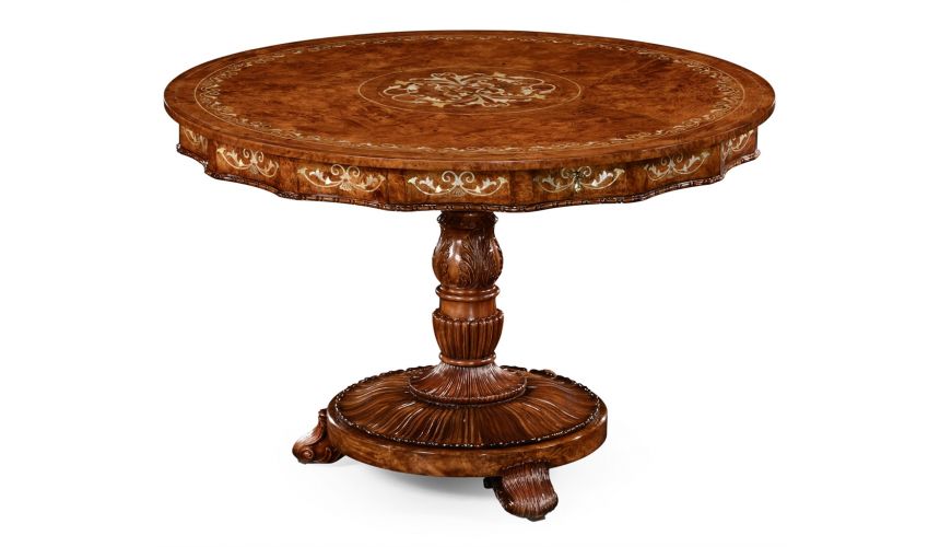 Dining Tables Mother of pearl inlay round center table-21