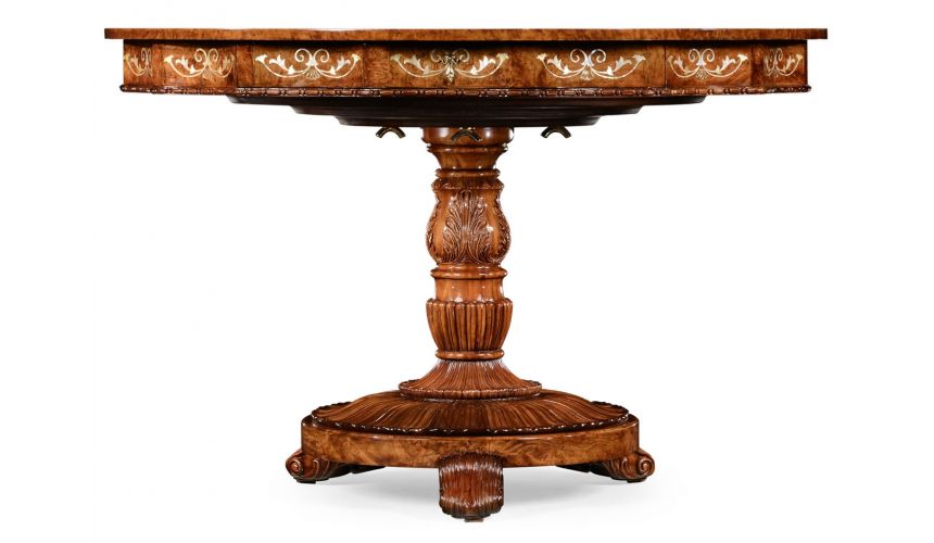 Dining Tables Mother of pearl inlay round center table-21