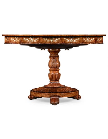 Dining Tables Mother of pearl inlay round center table-21