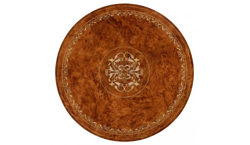 Dining Tables Mother of pearl inlay round center table-21