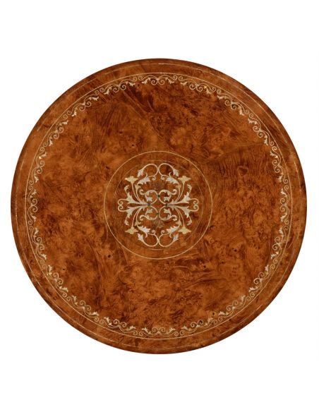 Dining Tables Mother of pearl inlay round center table-21