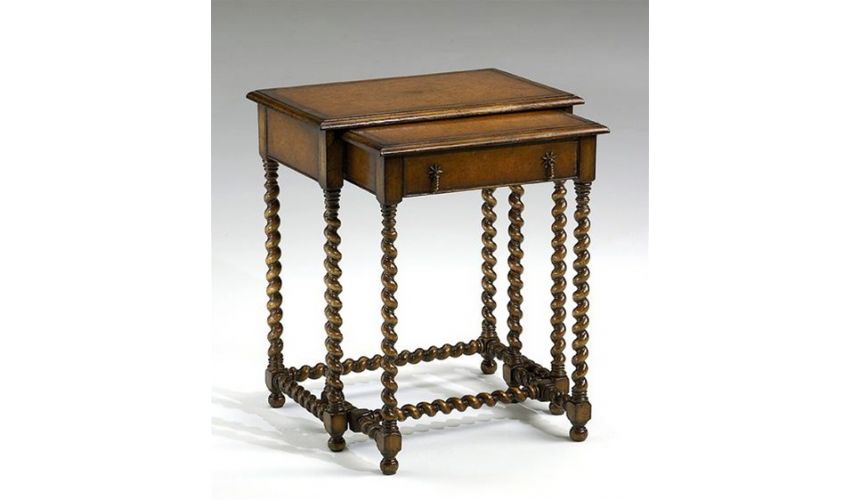Decorative Accessories Nesting-table-with-leather-inlay