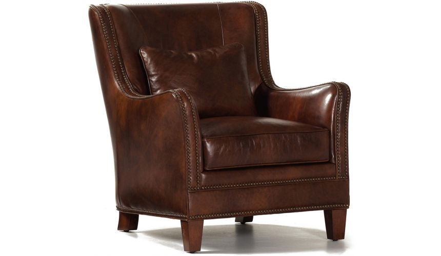 CHAIRS, Leather, Upholstered, Accent Leather Vermont Chair