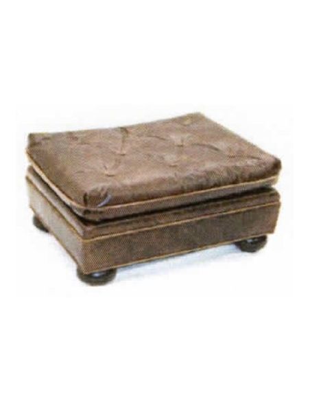 Square Antique Leather Ottoman-100