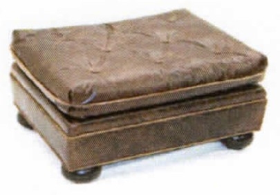 Luxury Leather & Upholstered Furniture Square Antique Leather Ottoman-100