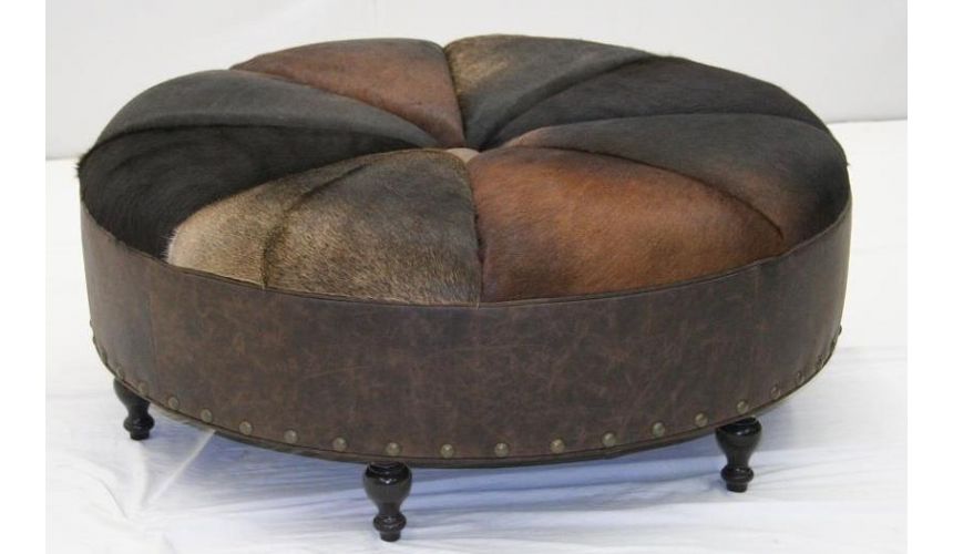 Luxury Leather & Upholstered Furniture American Made Round Leather Sofa Furniture-85