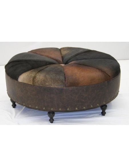 American Made Round Leather Sofa Furniture-85