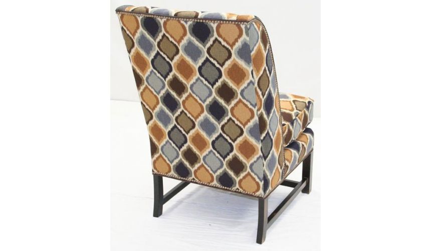 Upholstered Leather and Fabric Sofa Chair-66