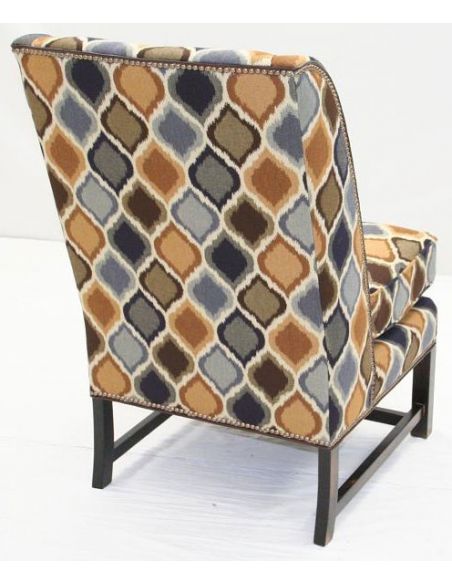 Upholstered Leather and Fabric Sofa Chair-66