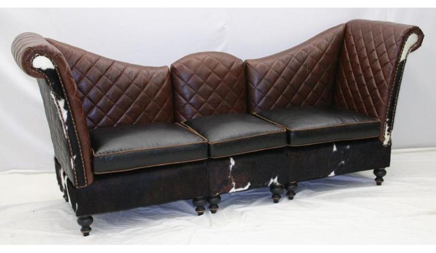 Antique Upholstered Leather Sofa Chair-8