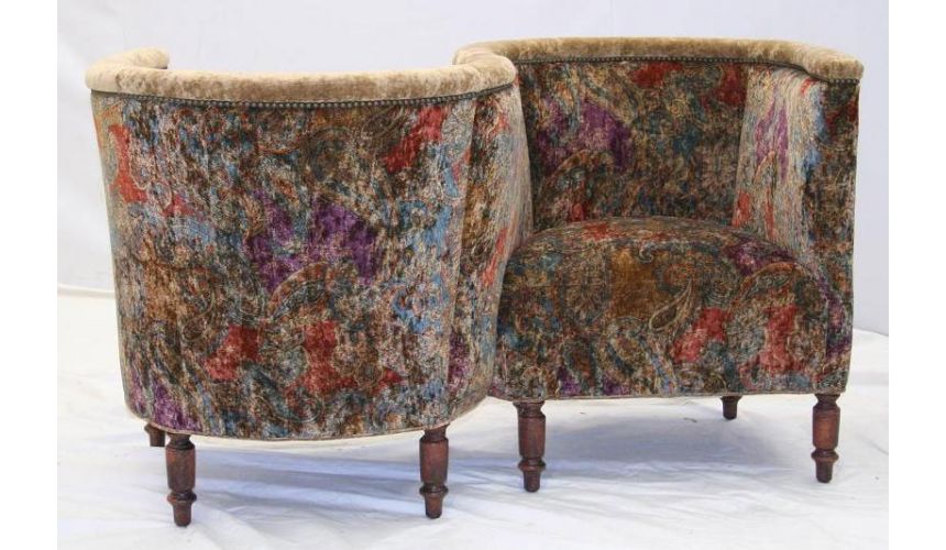CHAIRS, Leather, Upholstered, Accent Luxurious Gardens of Europe Sofa Chair