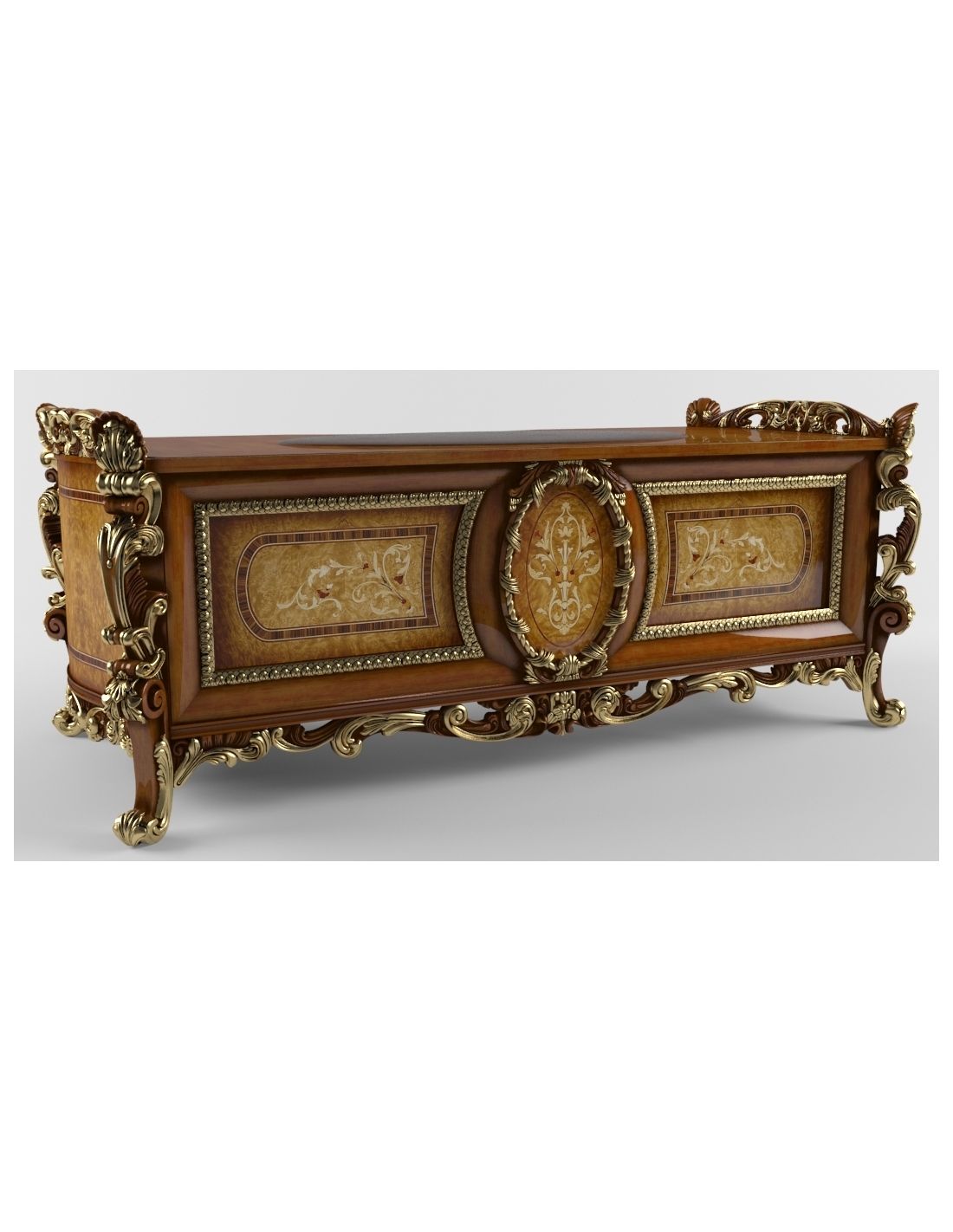 Louis XV desk three drawers - Louis XV desk - Desk Louis XV - Office