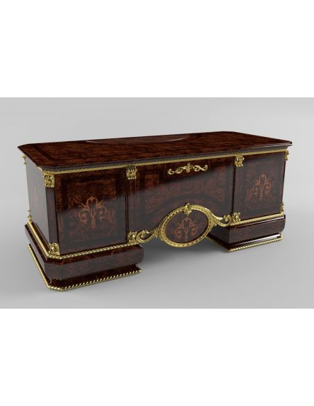 Executive Desks Office Writing Desk Brown Antiqued Leather