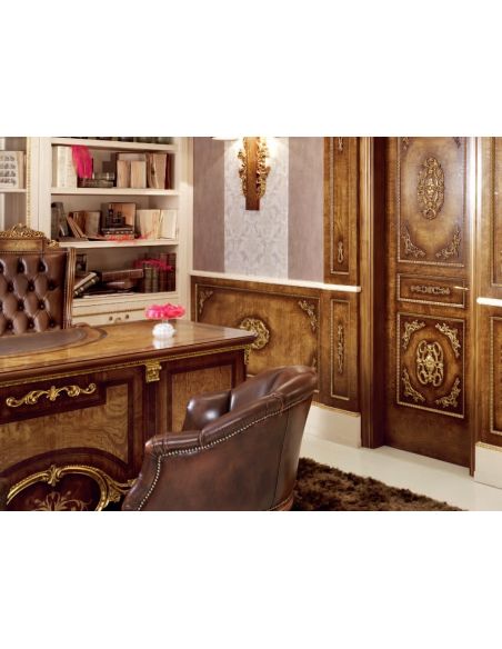 Executive Desks Office Writing Desk Brown Antiqued Leather