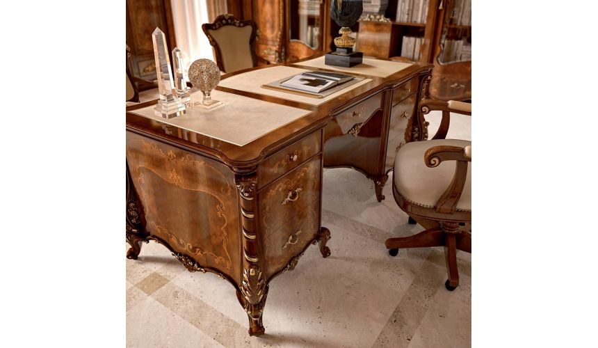 Bookcases Our Palm Beach collection desk and library.