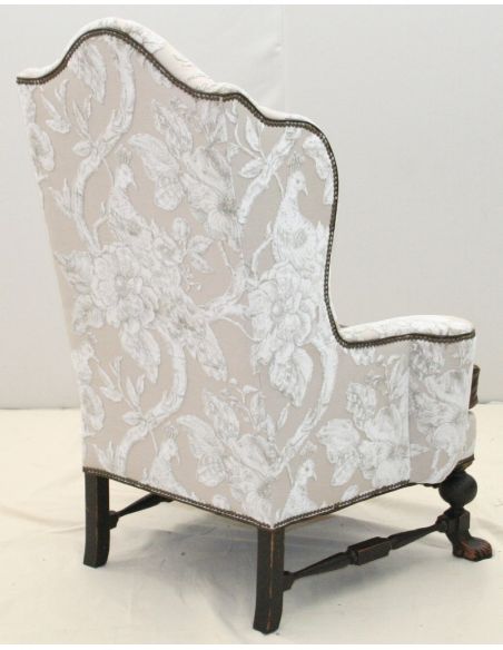 Peacock chenille fabric chair. Fine home furnishings 6682