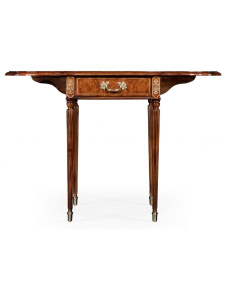Square & Rectangular Side Tables Burr Veneered and Cross Banded Pembroke Table-14