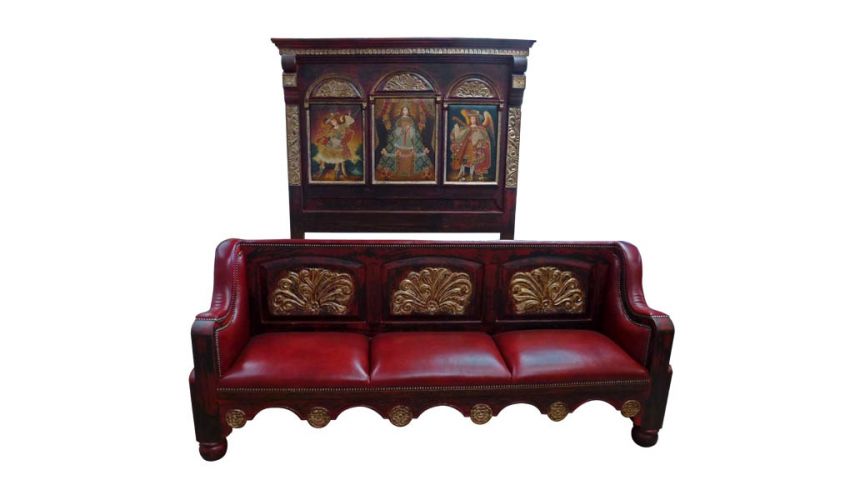 BEDS - Queen, King & California King Sizes Peruvian style religious artwork bed