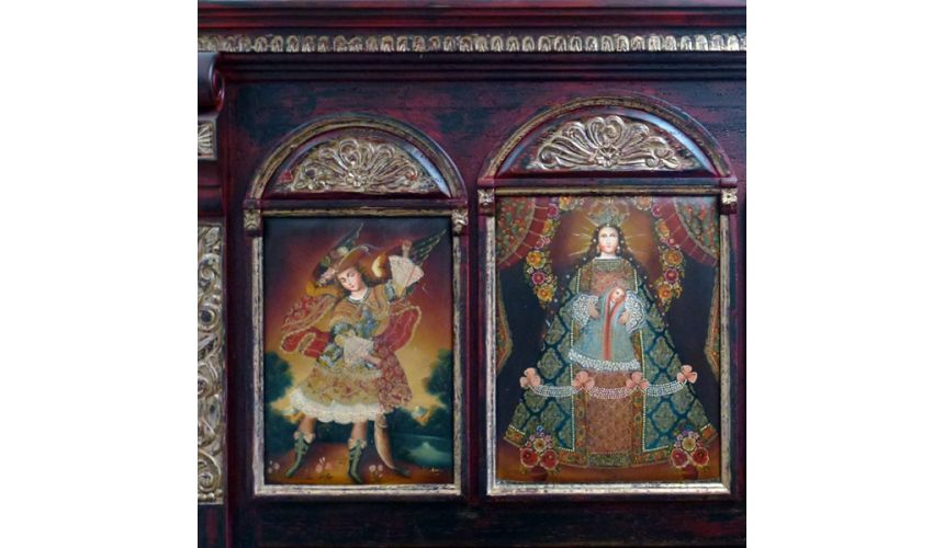 BEDS - Queen, King & California King Sizes Peruvian style religious artwork bed