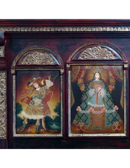 BEDS - Queen, King & California King Sizes Peruvian style religious artwork bed