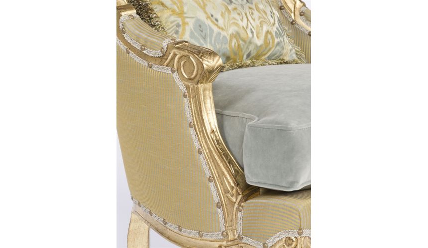 Luxury Leather & Upholstered Furniture Antique Living Room Upholstered Chairs-45