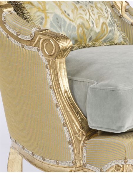 Luxury Leather & Upholstered Furniture Antique Living Room Upholstered Chairs-45