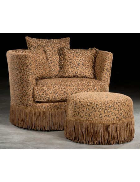 Luxury Upholstered Ottoman and Chair-95