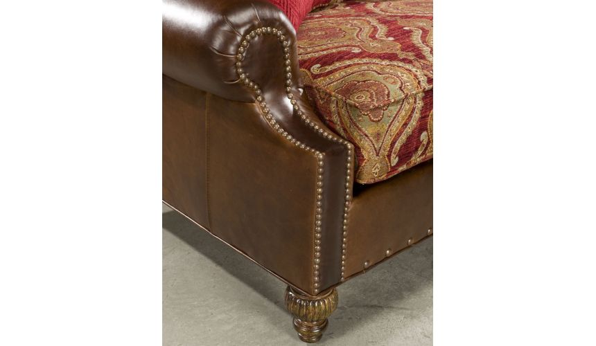 SOFA, COUCH & LOVESEAT Custom Made Luxury Upholstered Leather Sofa-60
