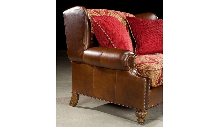 SOFA, COUCH & LOVESEAT Custom Made Luxury Upholstered Leather Sofa-60