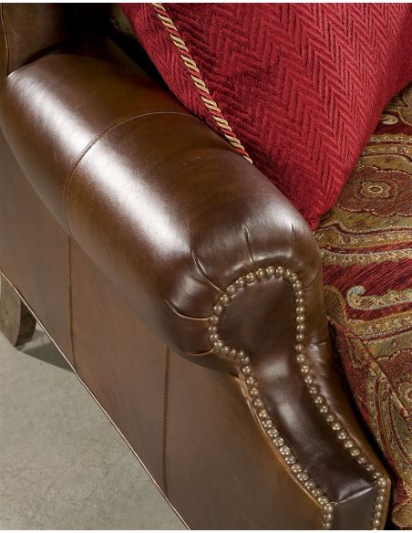 SOFA, COUCH & LOVESEAT Custom Made Luxury Upholstered Leather Sofa-60