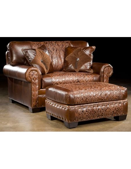 Luxury Leather & Upholstered Furniture American Made Small Leather Sofa-40