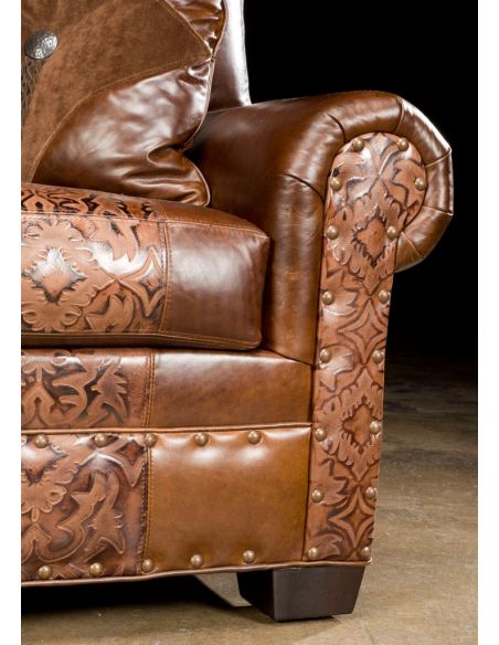 Luxury Leather & Upholstered Furniture American Made Small Leather Sofa-40
