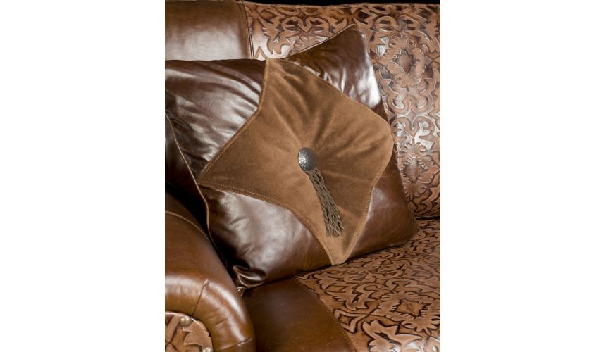 Luxury Leather & Upholstered Furniture American Made Small Leather Sofa-40