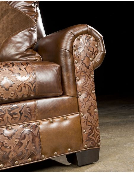 Luxury Leather & Upholstered Furniture American Made Small Leather Sofa-40