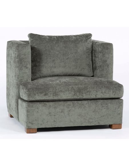 Simple Leather Sofa Chairs & Fabric -81