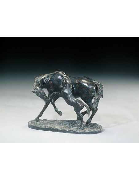 Luxury furniture  bronze of mare & her rearing foal