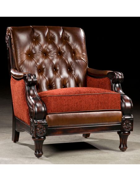 Leather and Upholstered Luxury Chair-16